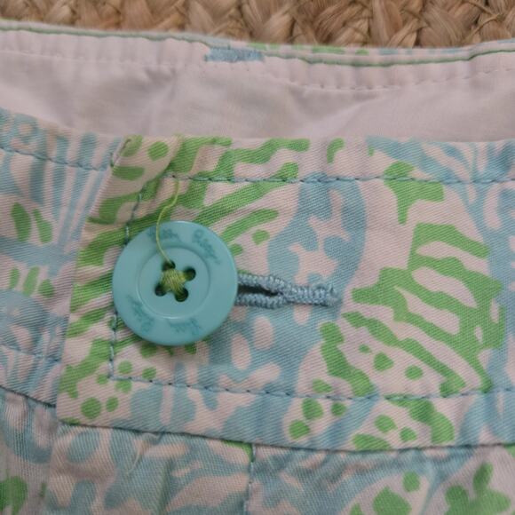 Lilly Pulitzer The Walsh Short Aqua Blue And Green Size 6 - Picture 3 of 5